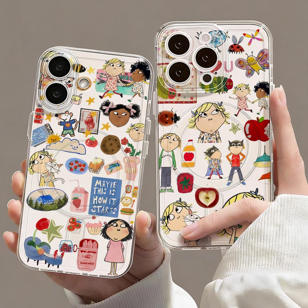 Computer Case - Cartoon C-Charlie en Lola Telefoonhoesje Magnetische