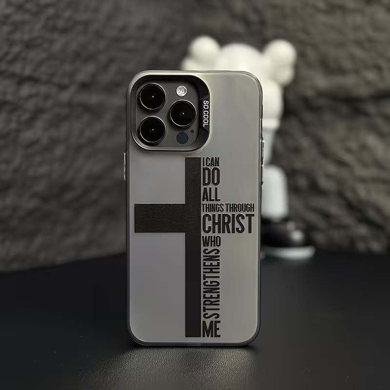 Mini Pc Case - Anti-vingerafdruk Cross Bible telefoonhoesje voor iPhone