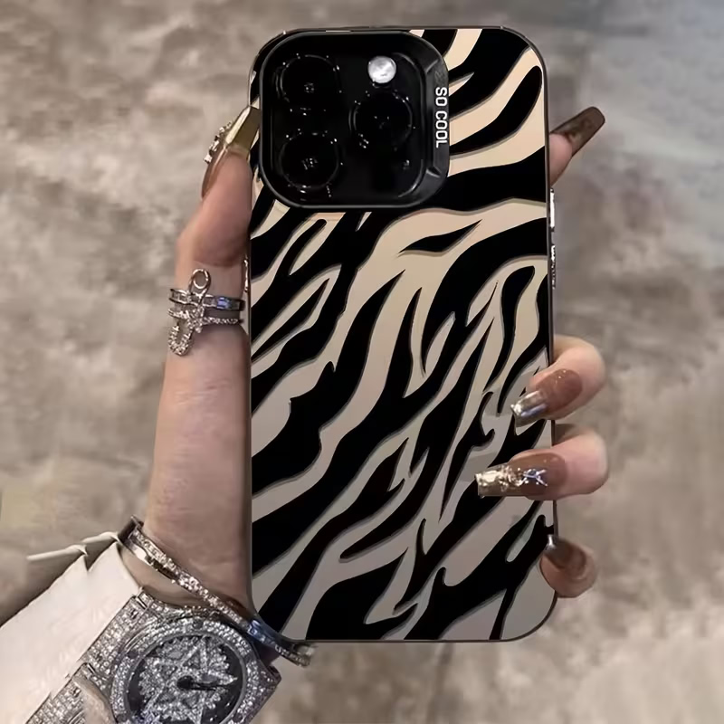 Mini Pc Case - Zebra-patroon Zwarte Geavanceerde IMD Stootvaste Hoes