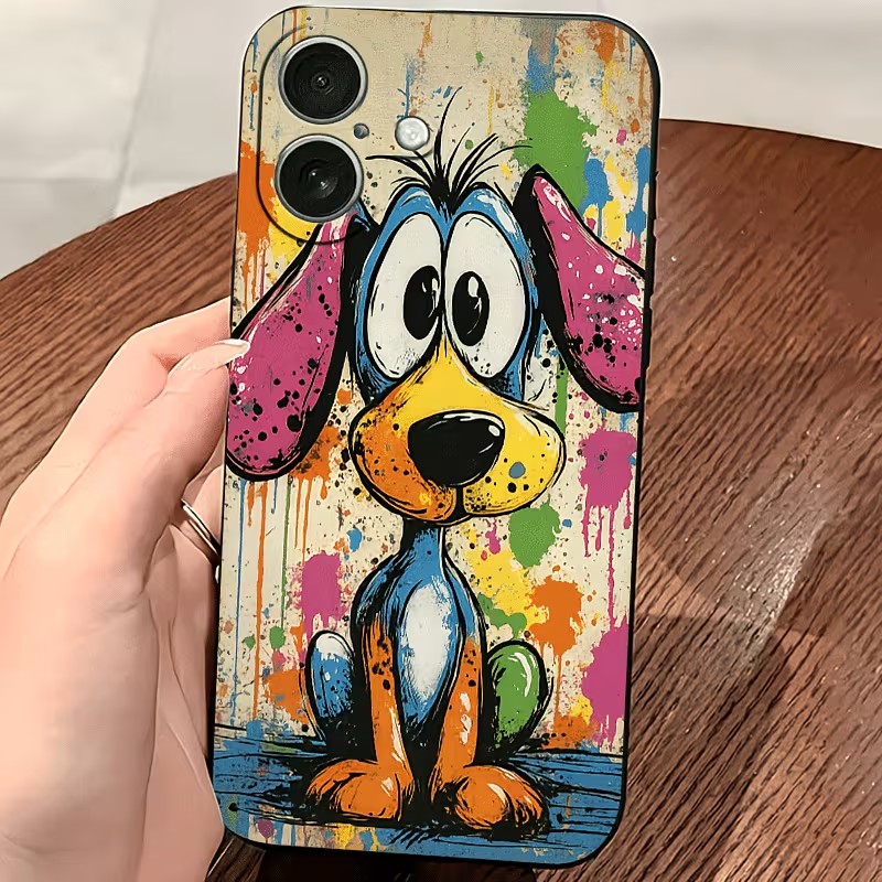 Graffiti gekleurde puppy TPU t - Mini Pc Case recensie en prijs