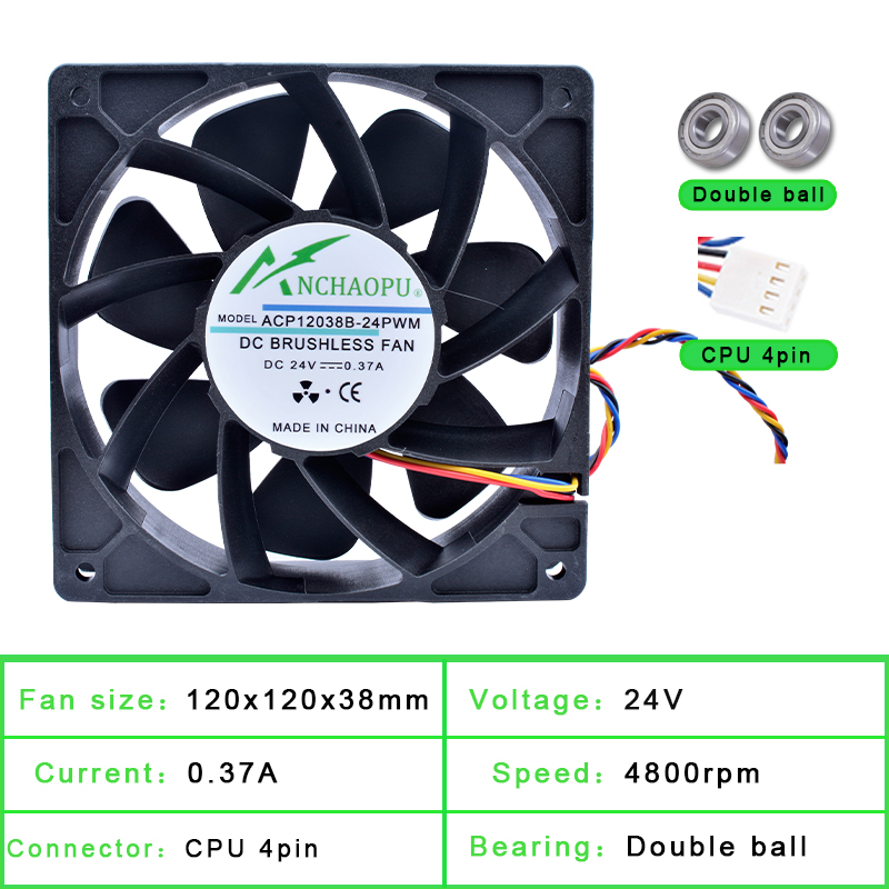 ACP12038B-24PWM 120mm ventilat - Case Fan Controller recensie en prijs